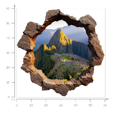 3D wall hole wallpaper 24x24 Rock Window