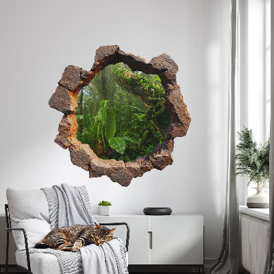 3D wall hole wallpaper 24x24 Green wonder