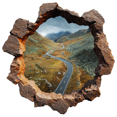 3D wall hole wallpaper 24x24 Mountain hike