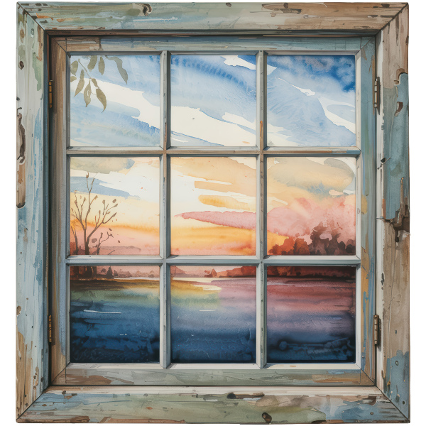 Window sticker wallpaper 22x24 Window watercolors