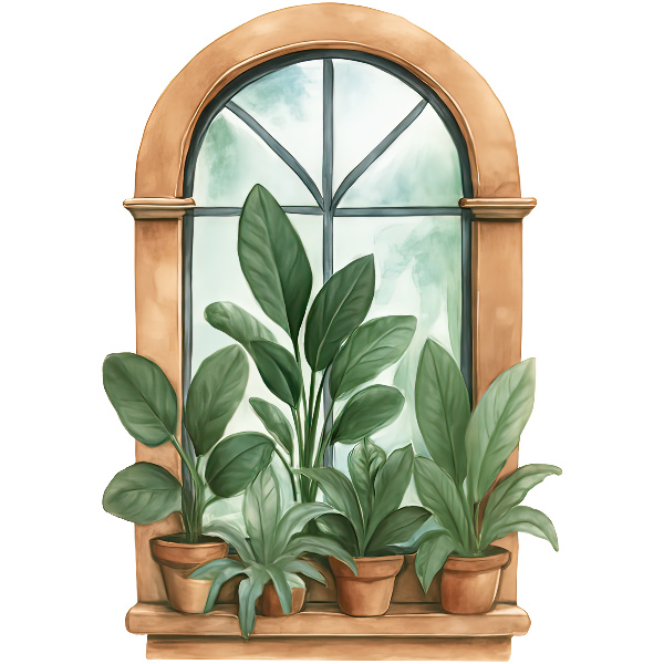 Window sticker wallpaper 17x24 Window plants.