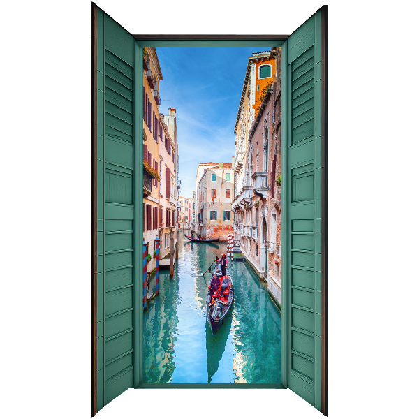 Window sticker wallpaper 14x24 A picturesque canal