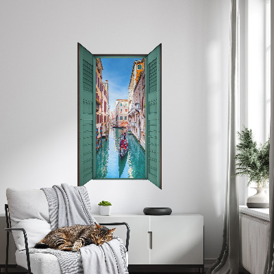 Window sticker wallpaper 14x24 A picturesque canal