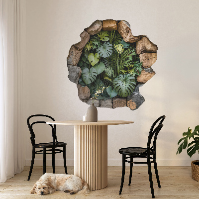 3D wall hole wallpaper 24x24 Tropical oasis