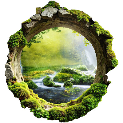 3D wall hole wallpaper 22x24 Green land