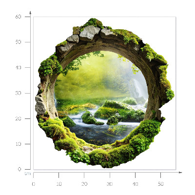 3D wall hole wallpaper 22x24 Green land