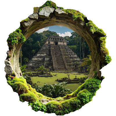 3D wall hole wallpaper 22x24 Tropical scenery