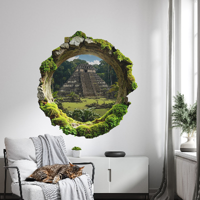 3D wall hole wallpaper 22x24 Tropical scenery
