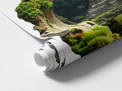 3D wall hole wallpaper 22x24 Tropical scenery