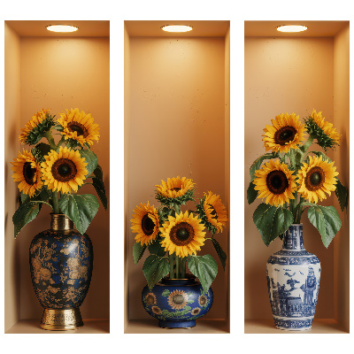 3D effect wall sticker 24x21 Sunflower bouquets
