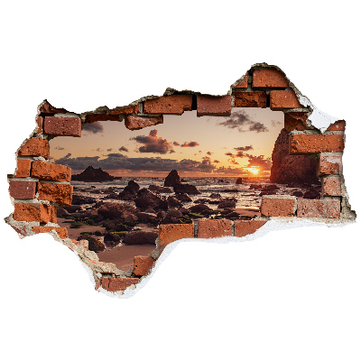3D wall hole wallpaper 24x16 Coast of Dreams