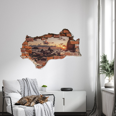 3D wall hole wallpaper 24x16 Coast of Dreams
