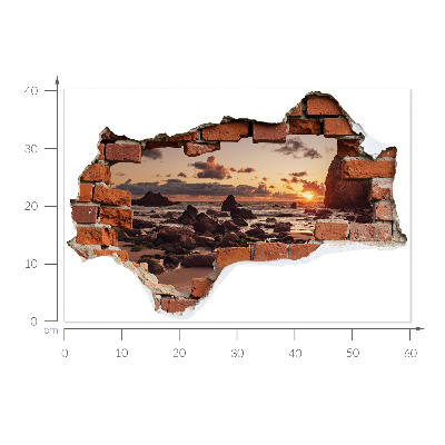 3D wall hole wallpaper 24x16 Coast of Dreams