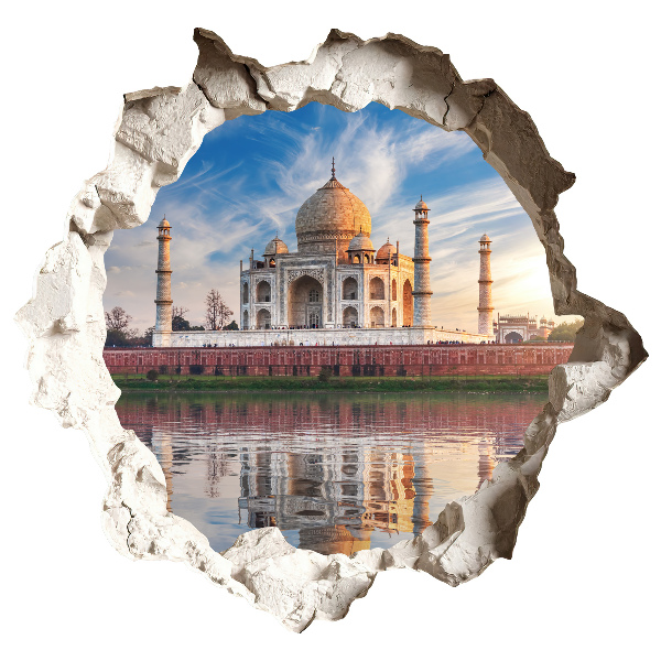 3D wall hole wallpaper 24x22 An exotic monument
