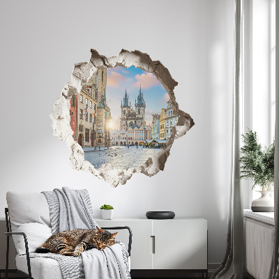 3D wall hole wallpaper 24x22 City Market