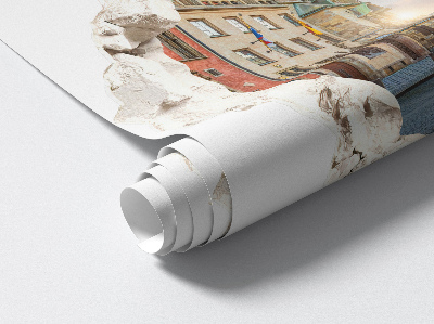 3D wall hole wallpaper 24x22 City Market