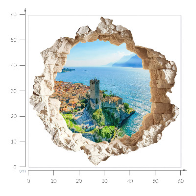 3D wall hole wallpaper 24x23 Cliff Castle