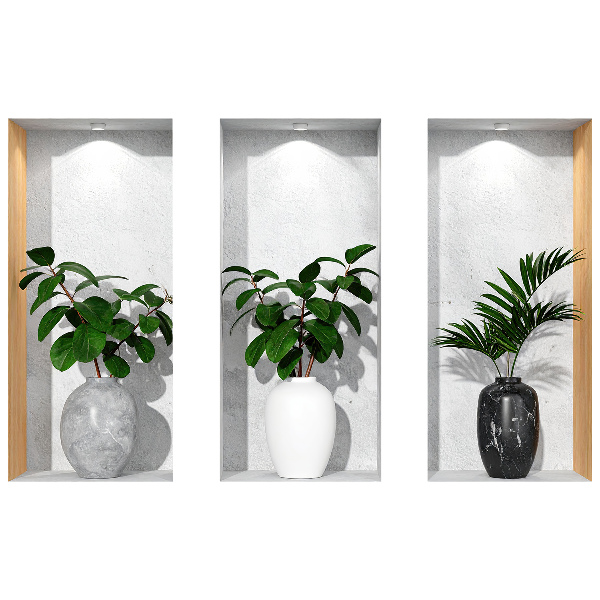 3D effect wall sticker 24x15 Plant niches
