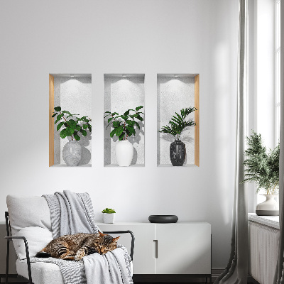 3D effect wall sticker 24x15 Plant niches