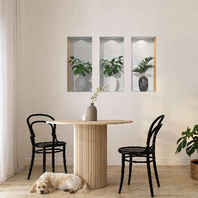 3D effect wall sticker 24x15 Plant niches