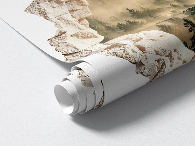 3D wall hole wallpaper 24x23 Mystical forest