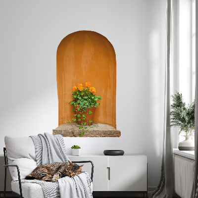 3D effect wall sticker 15x24 Flowers in a pot
