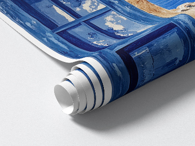 Window sticker wallpaper 31x18 Greek landscape