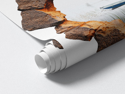 3D wall hole wallpaper 31x31 Stone Lake