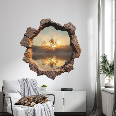 3D wall hole wallpaper 31x31 Landscape through the rocks