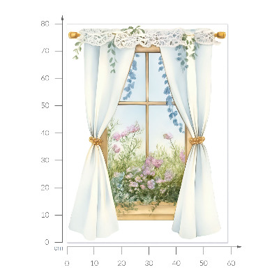 Window sticker wallpaper 23x31 Curtains with a view
