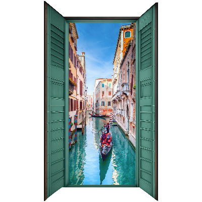 Window sticker wallpaper 18x31 A picturesque canal