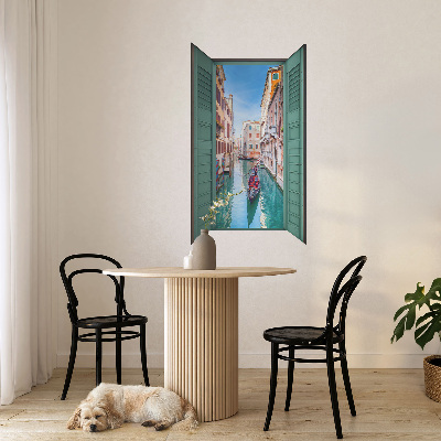 Window sticker wallpaper 18x31 A picturesque canal