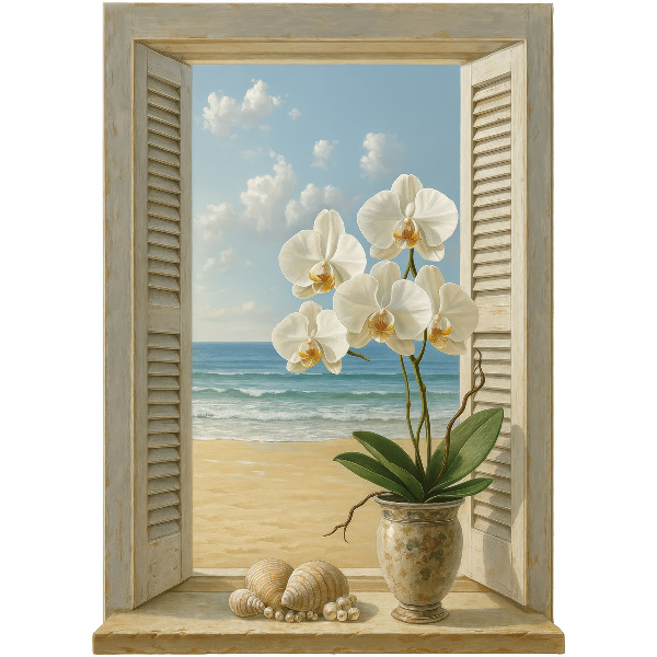 Window sticker wallpaper 23x31 Sea Window