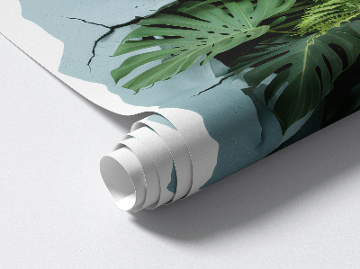 3D wall hole wallpaper 28x31 Plant explosion