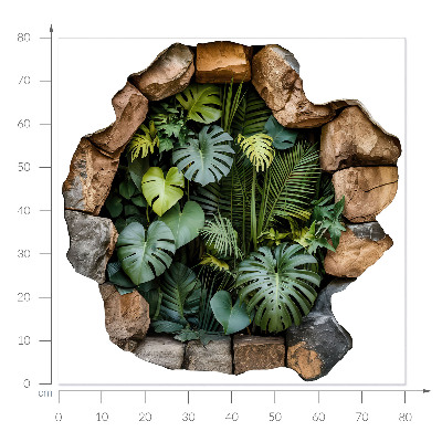 3D wall hole wallpaper 31x31 Tropical oasis