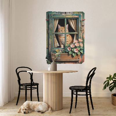 Window sticker wallpaper 24x31 Kitten in the window