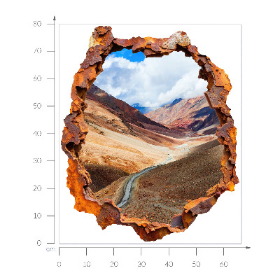3D wall hole wallpaper 26x31 Mountain landscape