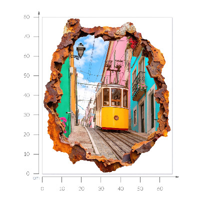 3D wall hole wallpaper 26x31 Nostalgic landscape