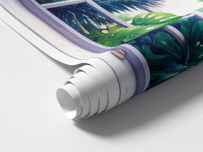 Window sticker wallpaper 21x31 Tropical view