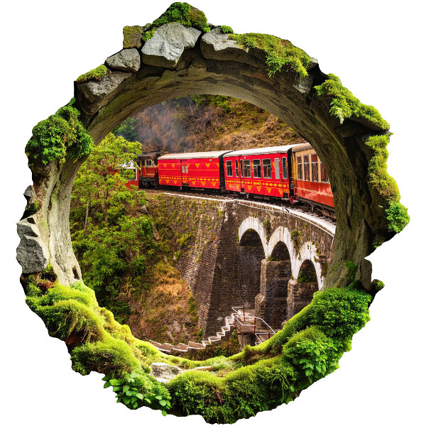 3D wall hole wallpaper 29x31 Green view