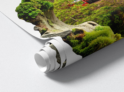 3D wall hole wallpaper 29x31 Green view