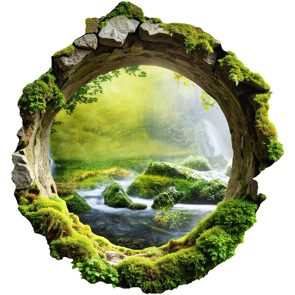 3D wall hole wallpaper 29x31 Green land