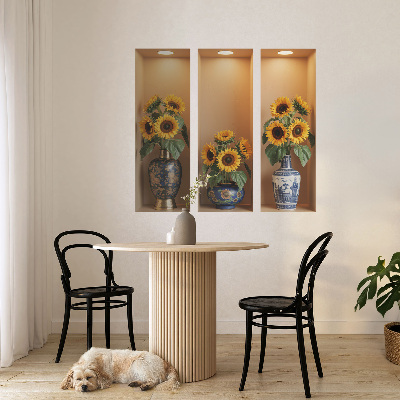 3D effect wall sticker 31x29 Sunflower bouquets