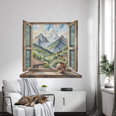 Window sticker wallpaper 31x29 Mountain landscape