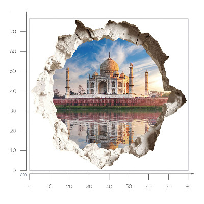 3D wall hole wallpaper 31x30 An exotic monument