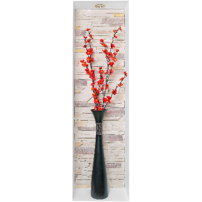 3D effect wall sticker 9x31 Flowers and stones