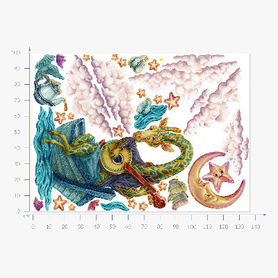 Wall sticker 100x137 Animal kingdom in a cartoon version