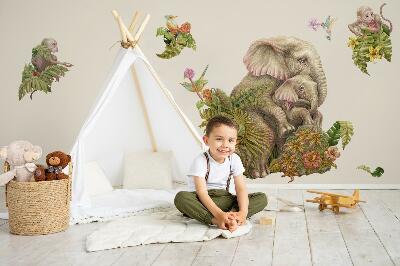 Wall sticker 100x125 Safari with exotic animals and vegetation