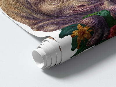 Wall sticker 100x108 Wild animals and safari vegetation in drawings