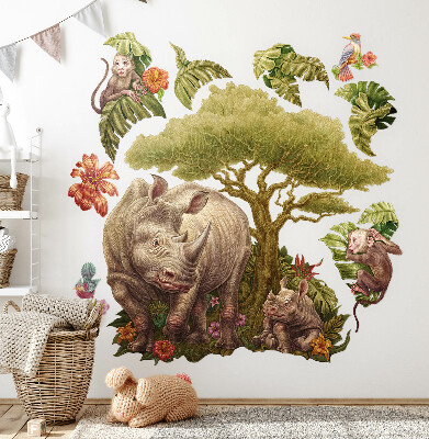 Wall sticker 100x108 Wild safari in a pastel version